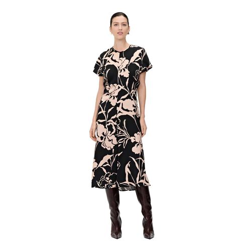 Veronika Maine Sand Lillies Draped Dress